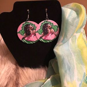 Alpha Kappa Alpha Wood Earrings